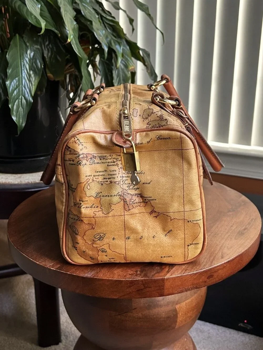 ALVIERO MARTINI Geo Classic Boston Bag, Honey Tan